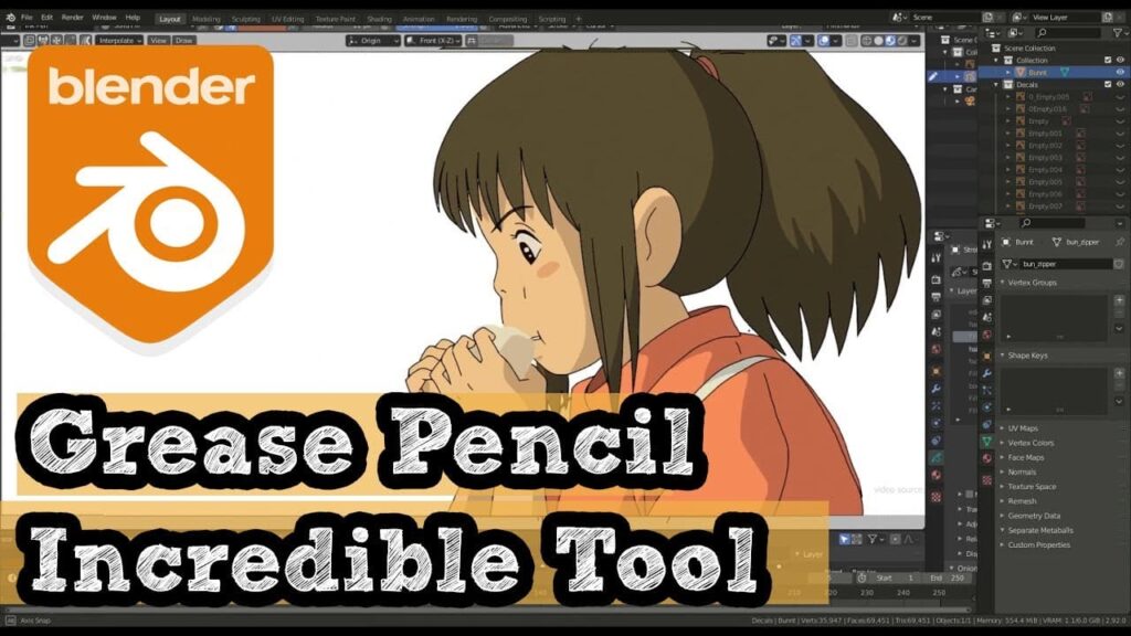 Blender Grease Pencil is a powerful 2D animation tool that is integrated into Blender.