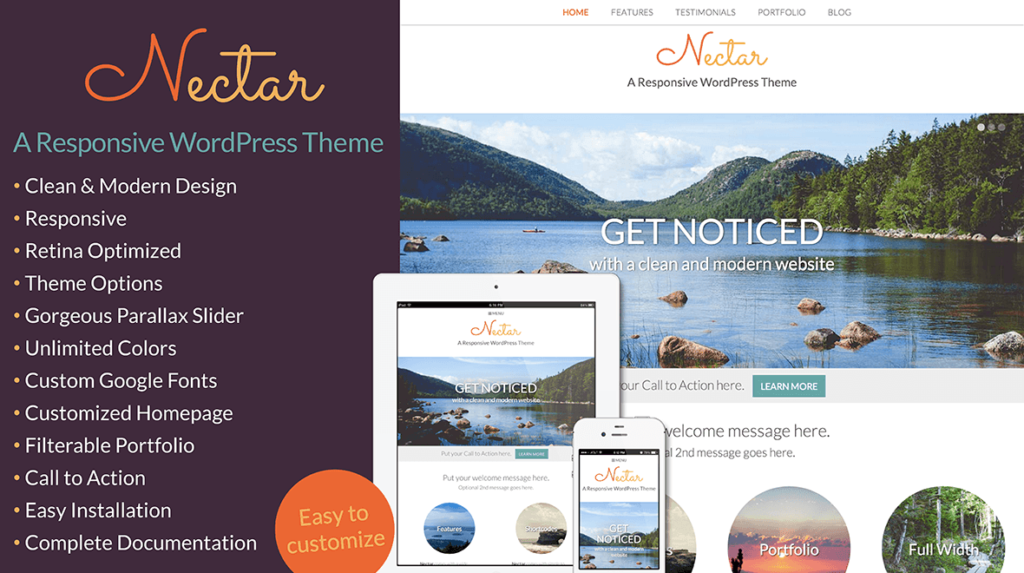 Nectar is a lightweight theme that is optimized for speed and performance.