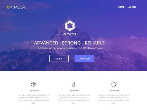 Optimizer is a lightweight theme that is optimized for speed and performance