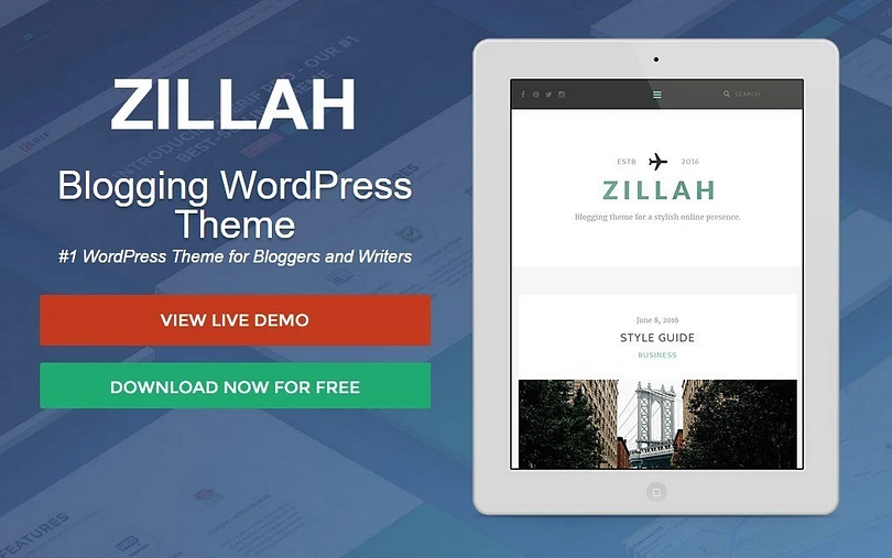 Zillah is a lightweight theme that is optimized for speed and performance